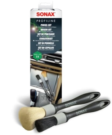 SONAX PROFILINE PinselSet (2 Stรผck) | fรผr die Reinigung von Felgen, Emblemen, Lรผftungsschlitzen und Anderen schwer zugรคnglichen Bereichen am Fahrzeug - 1